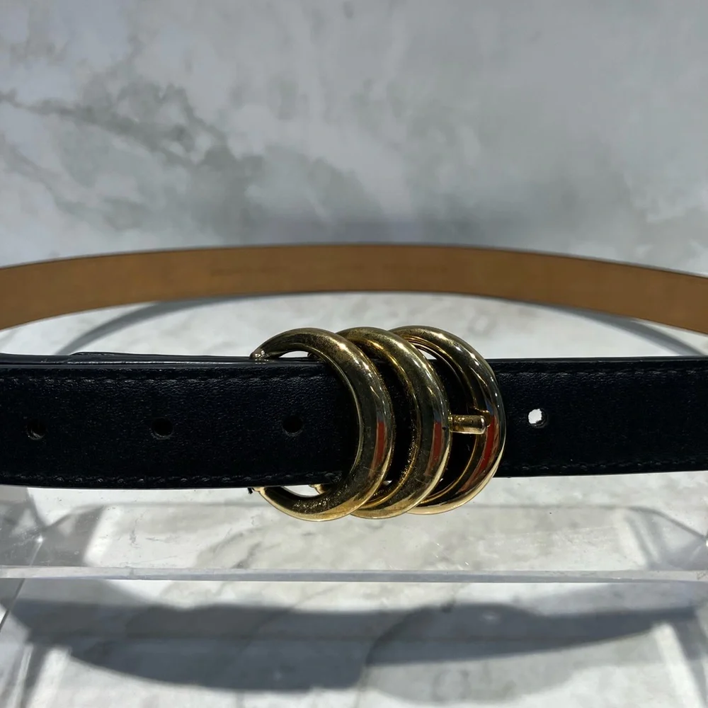 Anne Klein Black and‎ Gold Belt Timeless Accessory